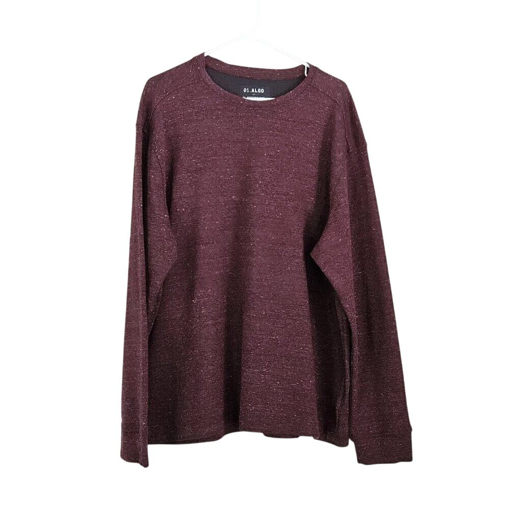 01.Algo Men's Performance UPF Shirt Ribbed - Heathered Wine - size XXL - EUC